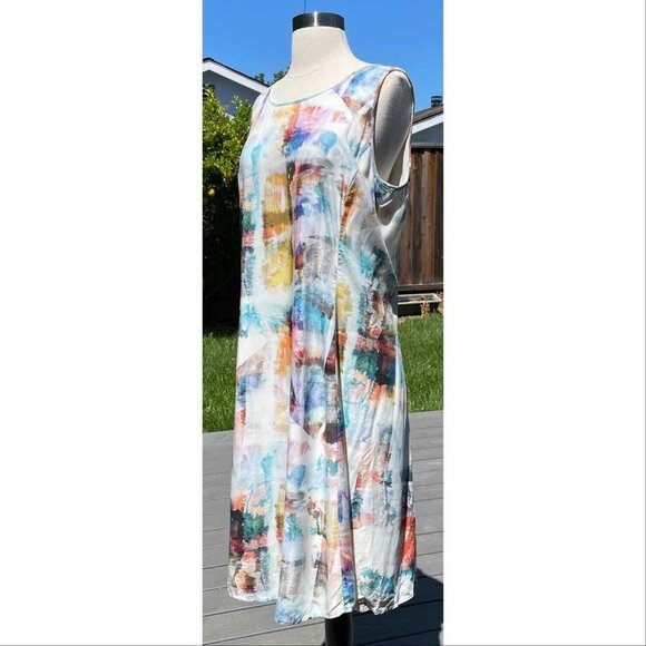 Blue Illusion Brand Glass House Print Shift Dress - Picture 2 of 6